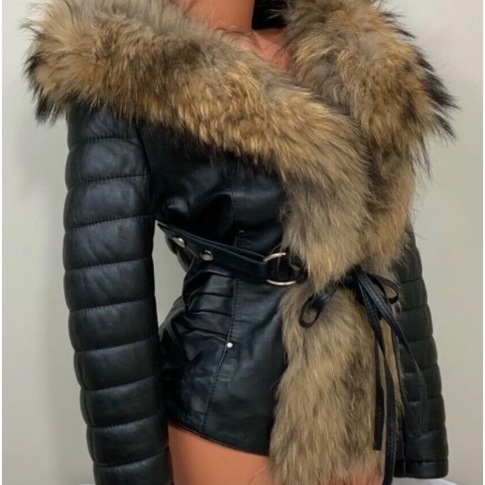 Black leather jacket